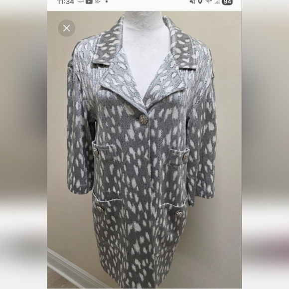 St John Couture For St John Boutiques Metallic Animal Print Blazer SZ 6 - Picture 15 of 16